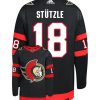 Tim Stutzle Ottawa Senators Adidas Primegreen Authentic NHL Hockey Jersey - Back/Front View