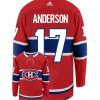 Josh Anderson Montreal Canadiens Adidas Primegreen Authentic Home NHL Hockey Jersey - Back/Front View