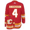 Rasmus Andersson Calgary Flames Adidas Primegreen Authentic Home NHL Hockey Jersey - Back/Front View