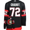 Thomas Chabot Ottawa Senators Adidas Primegreen Authentic Home NHL Hockey Jersey - Back/Front View