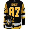 Sidney Crosby Pittsburgh Penguins Adidas Primegreen Authentic Home NHL Hockey Jersey - Back/Front View