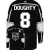 Drew Doughty Los Angeles Kings Adidas Primegreen Authentic Home NHL Hockey Jersey - Back/Front View