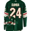 Matt Dumba Minnesota Wild Adidas Primegreen Authentic Home NHL Hockey Jersey - Back/Front View