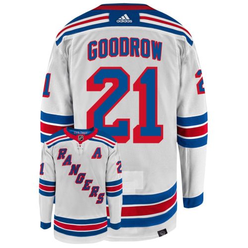 Barclay Goodrow New York Rangers Adidas Primegreen Authentic Away NHL Hockey Jersey - Back/Front View