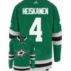 Miro Heiskanen Dallas Stars Adidas Primegreen Authentic Home NHL Hockey Jersey - Back/Front View