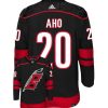 Sebastian Aho Carolina Hurricanes Adidas Primegreen Authentic Alternate NHL Hockey Jersey - Back/Front View