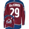 Nathan MacKinnon Colorado Avalanche Adidas Primegreen Authentic Home NHL Hockey Jersey - Back/Front View