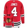 Seth Jones Chicago Blackhawks Adidas Primegreen Authentic Home NHL Hockey Jersey - Back/Front View