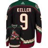 Clayton Keller Arizona Coyotes Adidas Primegreen Authentic Home NHL Hockey Jersey - Back/Front View