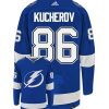 Nikita Kucherov Tampa Bay Lightning Adidas Primegreen Authentic NHL Hockey Jersey - Back/Front View