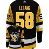 Kris Letang Pittsburgh Penguins Adidas Primegreen Authentic Home NHL Hockey Jersey - Back/Front View