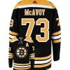 Charlie McAvoy Boston Bruins Adidas Primegreen Authentic Home NHL Hockey Jersey - Back/Front View