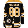 David Pastrnak Boston Bruins Adidas Primegreen Authentic Home NHL Hockey Jersey - Back/Front View