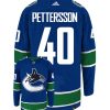 Elias Pettersson Vancouver Canucks Adidas Primegreen Authentic Home NHL Hockey Jersey - Back/Front View