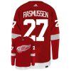 Michael Rasmussen Detroit Red Wings Adidas Primegreen Authentic Home NHL Hockey Jersey - Back/Front View