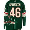 Jared Spurgeon Minnesota Wild Adidas Primegreen Authentic Home NHL Hockey Jersey - Back/Front View