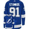 Steven Stamkos Tampa Bay Lightning Adidas Primegreen Authentic Home NHL Hockey Jersey - Back/Front View