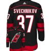 Andrei Svechnikov Carolina Hurricanes Adidas Primegreen Authentic Alternate NHL Hockey Jersey - Back/Front View