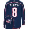 Zach Werenski Columbus Blue Jackets Adidas Primegreen Authentic Home NHL Hockey Jersey - Back/Front View