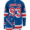 Mika Zibanejad New York Rangers Adidas Primegreen Authentic Home NHL Hockey Jersey - Back/Front View