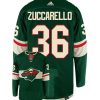 Mats Zuccarello Minnesota Wild Adidas Primegreen Authentic Home NHL Hockey Jersey - Back/Front View